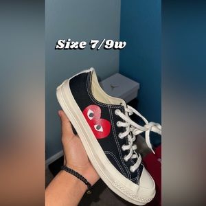 SOLD: Unisex CDG x Converse Black Low Top 7M/9W